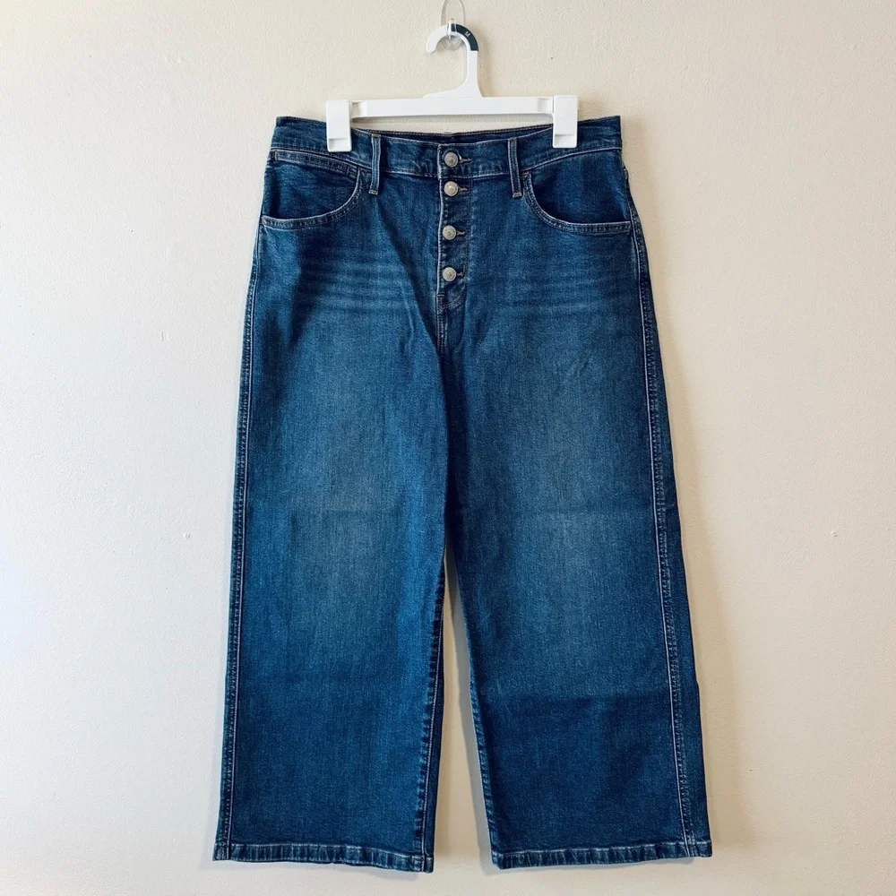 Levi’s Mile High Cropped Wide Leg Jeans Size 31 - Picture 1 of 9